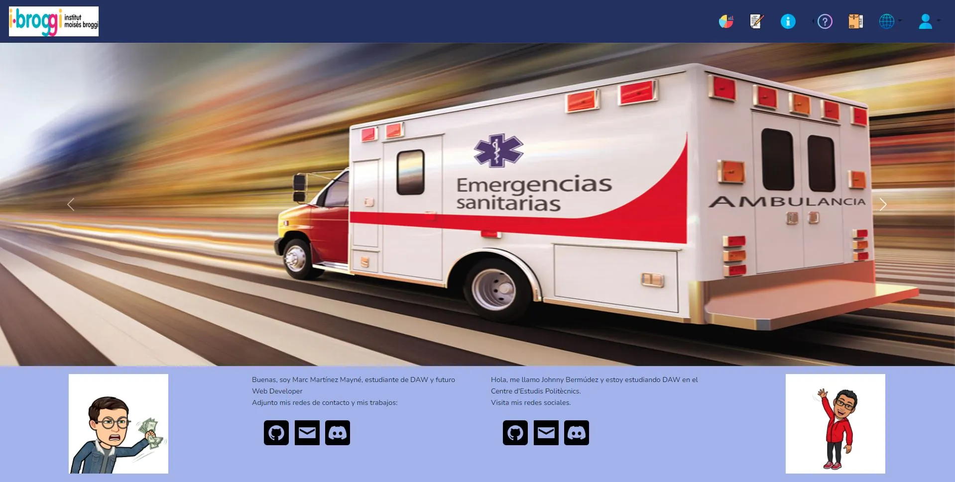 Image about my Laravel project about a Emergencies calls simulator for Broggi's institute